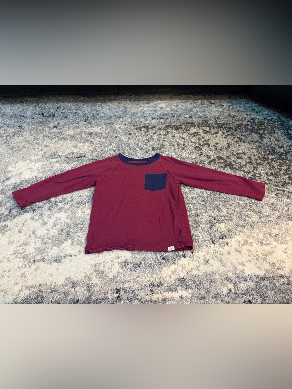 GAP Long-Sleeve Tee with Navy Pocket